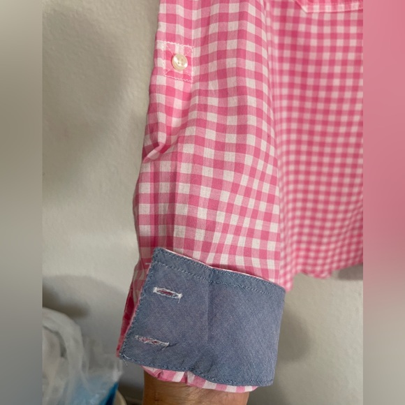Pink check button-up blouse - Picture 4 of 10